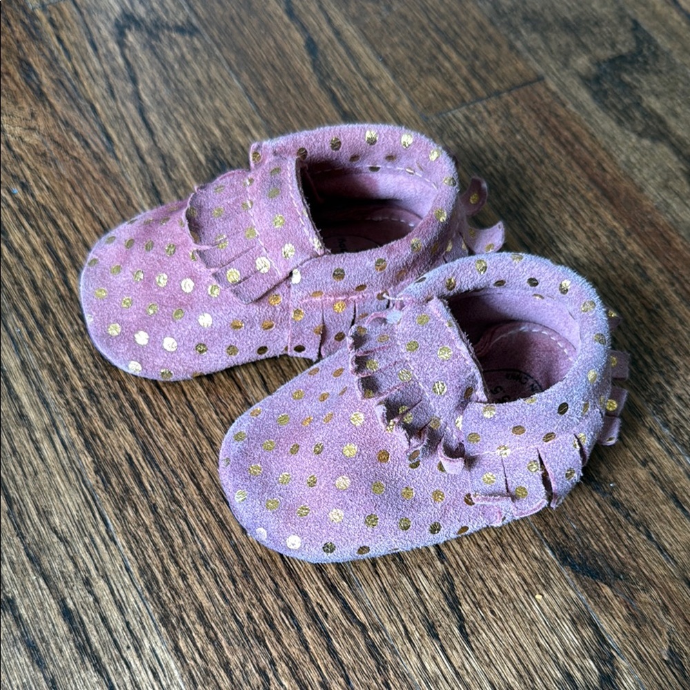 Birdrock Baby Polka Dot Moccasins